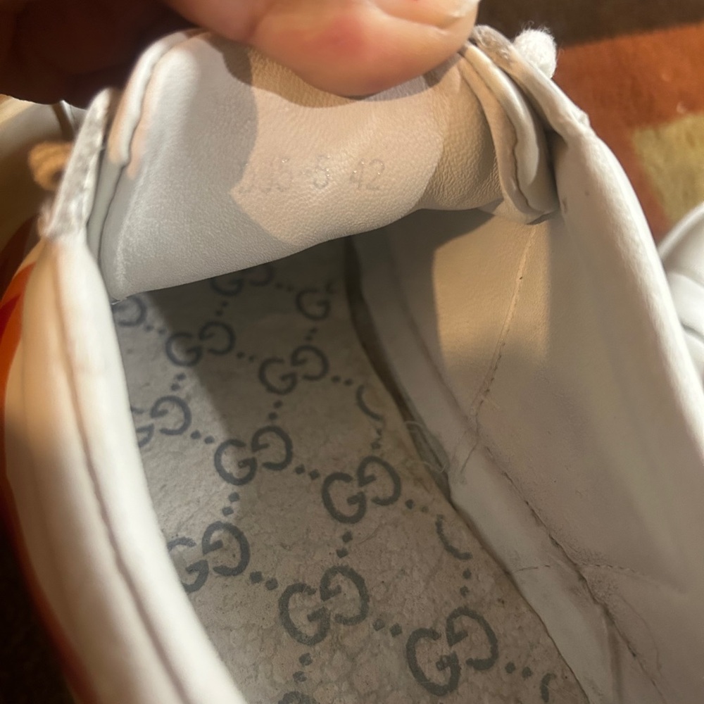 Gucci White Sneakers with Red and Orange Details - Picture 7 of 14